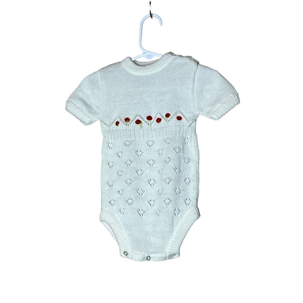 Vintage FAI Baby‎ Girl One Piece Sweater Bodysuit Size 12 Months